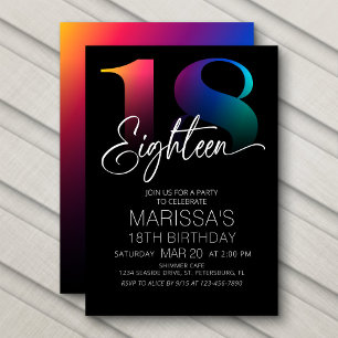 18th Birthday Modern Invitation