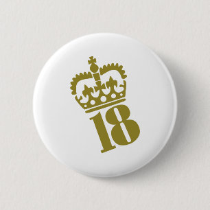 18th Birthday - Number – Eighteen 6 Cm Round Badge