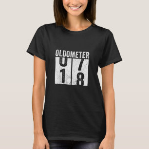 18th Birthday Oldometer 17 18 Funny 18 Years Old T-Shirt