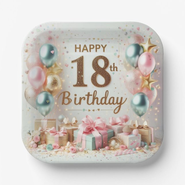 18th Birthday Paper Plate (Front)