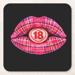 18th birthday part Scottish tartan scotland gift Square Paper Coaster