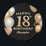 18th Birthday Party Black and Gold Balloons Magnet<br><div class="desc">18th Birthday Party Black and Gold Balloons and Confetti Magnet. For further customisation,  please click the "Customise it" button and use our design tool to modify this template.</div>