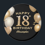 18th Birthday Party Black and Gold Balloons Magnet<br><div class="desc">18th Birthday Party Black and Gold Balloons and Confetti Magnet. For further customisation,  please click the "Customise it" button and use our design tool to modify this template.</div>