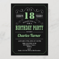 18th Birthday Party - Black Green
