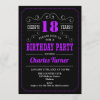 18th Birthday Party - Black Purple