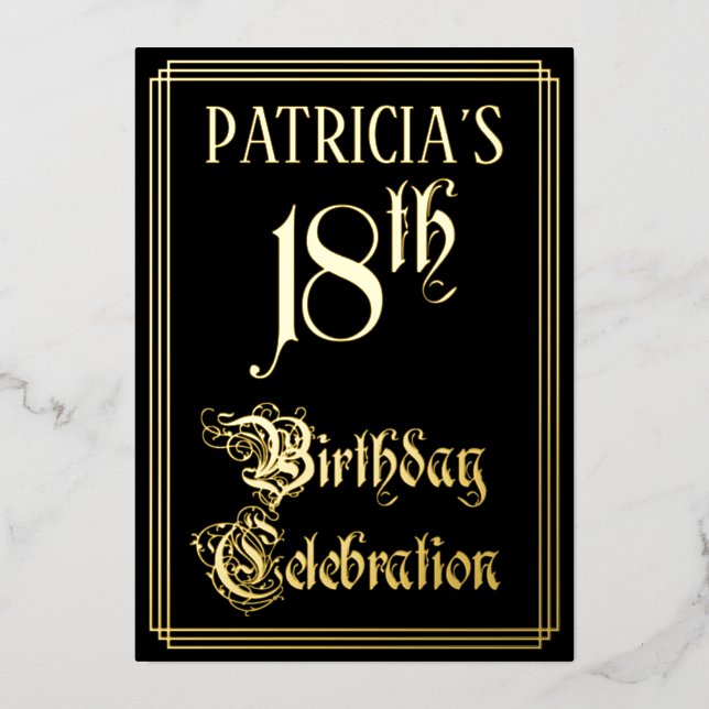 18th Birthday Party — Fancy Script & Custom Name (Front)
