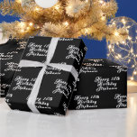 18th Birthday Party Name Black Modern Pattern Wrapping Paper<br><div class="desc">Personalised,  modern,  elegant,  black and white,  18th Birthday wrapping paper. Perfect for her. 18th birthday party.</div>