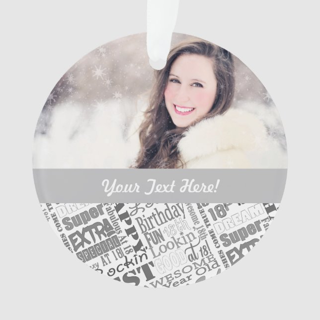 18th Birthday Party Personalised Gifts Ornament (Front)