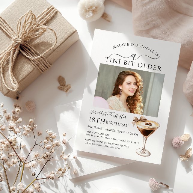 18th Birthday Party Photo Espresso Martini Invitation (Creator Uploaded)