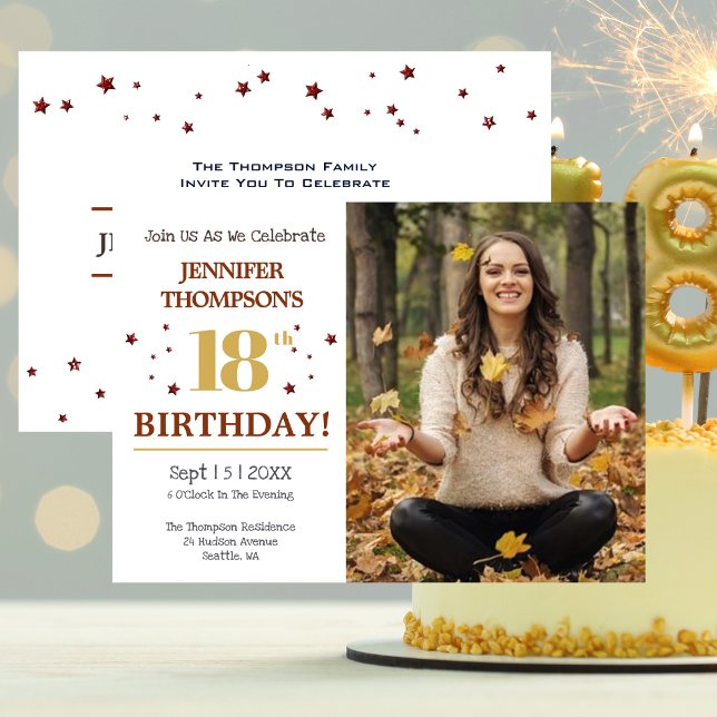 18th Birthday Party Photo  Invitation (18th Birthday - Photo Party Invitation)