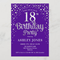 18th Birthday Party - Purple & Silver