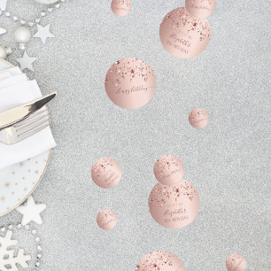 18th birthday party rose gold pink stars glam confetti