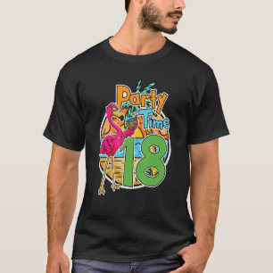18th Birthday Party Time 18 Years Flamingo Tropica T-Shirt