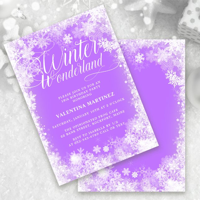 18th Birthday Party Winter Wonderland Snowflake Invitation (Creator Uploaded)