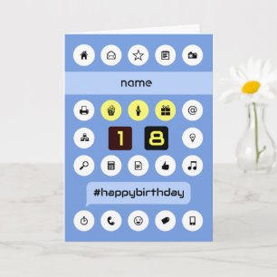 18th birthday personalised add name computing card