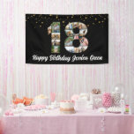 18th birthday Photo Collage happy birthday event Banner<br><div class="desc">Celebrate a milestone with the 18th Birthday Photo Collage Banner from The Arty Apples. Perfect for honoring a son,  daughter,  friend,  colleague,  grandmother,  grandfather,  husband,  wife,  or any loved one,  this banner beautifully showcases cherished photos and memories. In a stunning elegant black design.</div>