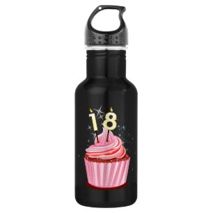 18th Birthday - Pink Cupcake 532 Ml Water Bottle
