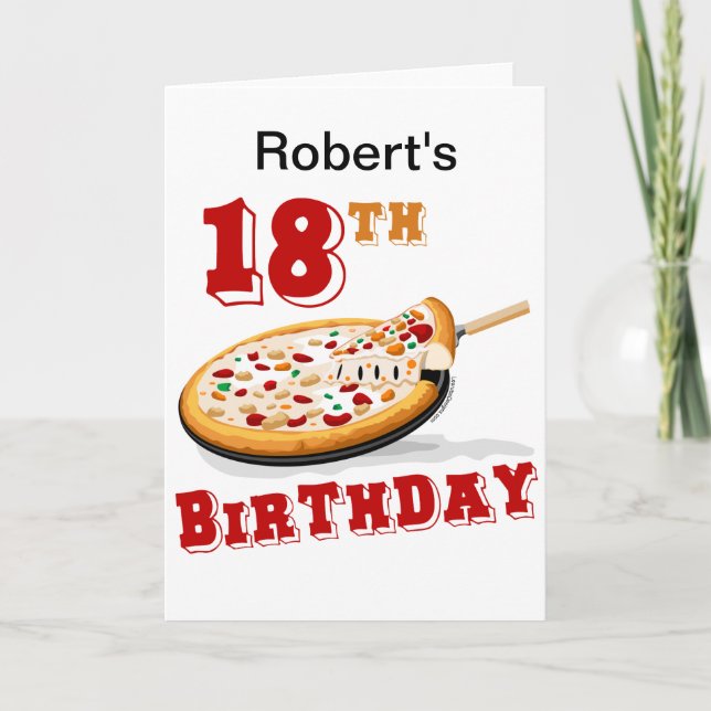 18th Birthday Pizza Party Card (Front)