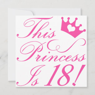 18th Birthday Princess Card
