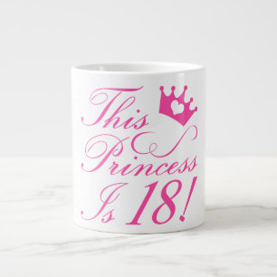 18th Birthday Princess Large Coffee Mug