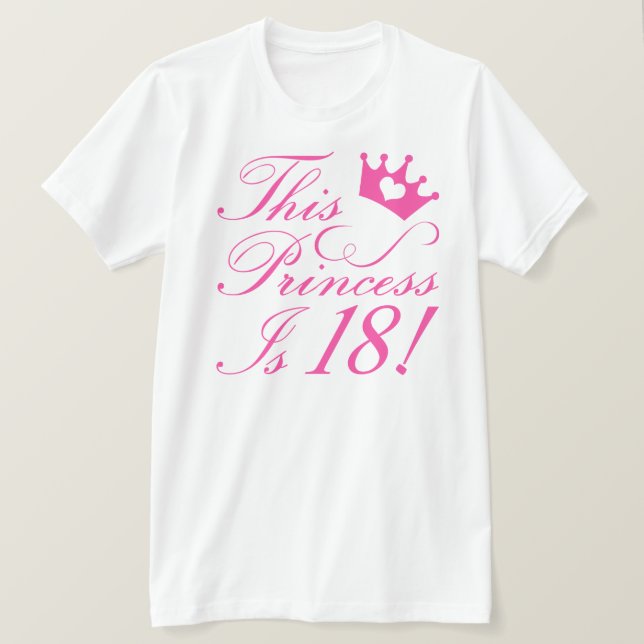 18th Birthday Princess T-Shirt (Design Front)