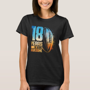 18th Birthday Retro Rugby Player 18 Years Old Boy T-Shirt