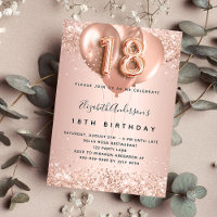 18th birthday rose gold blush balloons