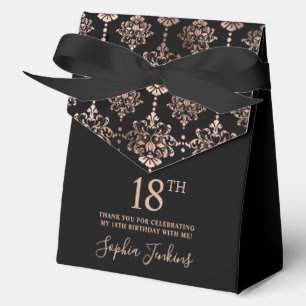 18th Birthday Rose Gold Elegant Thank You Favour Box