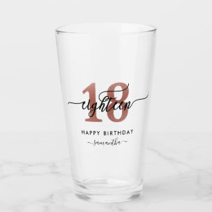 18th Birthday Rose Gold Glass