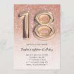 18th Birthday Rose Gold Glitter Foil Balloon Teen Invitation<br><div class="desc">18th Birthday Rose Gold Glitter Foil Balloon Teen</div>