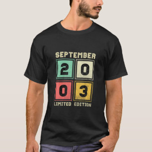 18Th Birthday September Vintage 2003 18 Years T-Shirt