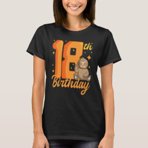 18th Birthday Sloth Theme 18 Bday Party Celebratio T-Shirt