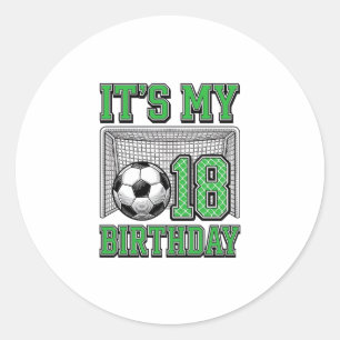 18th Birthday Soccer Vintage Classic Round Sticker