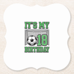 18th Birthday Soccer Vintage Paper Coaster