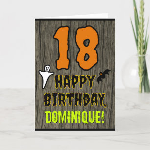 18th Birthday: Spooky Halloween Theme, Custom Name Card