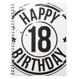18TH BIRTHDAY STAMP EFFECT NOTEBOOK