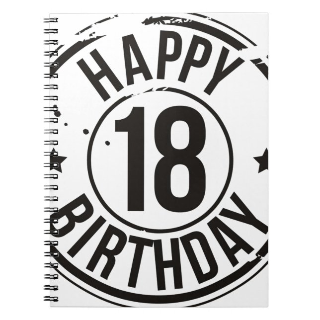 18TH BIRTHDAY STAMP EFFECT NOTEBOOK (Front)