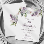 18th Birthday Surprise Party Purple Lilac Flower Invitation<br><div class="desc">Soft watercolor purple lilacs create a pretty springtime 18th birthday invitation. The calligraphy adds an elegant aesthetic. This birthday invitation is available in both traditional cardstock and a downloadable version.</div>