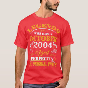 18th Birthday Tee Legends Born In October 2004 18 
