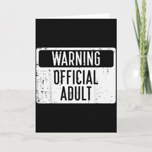 18th Birthday Warning Adult 18 Years Old Women Men Card