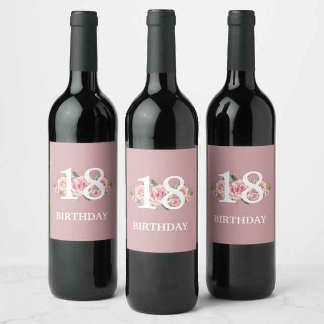 18th Birthday Wine Label (Bottles)