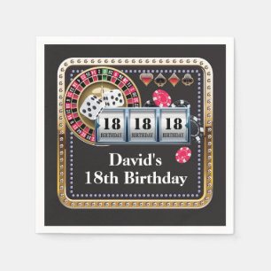 18th Casino Poker Playing Card Birthday Napkins