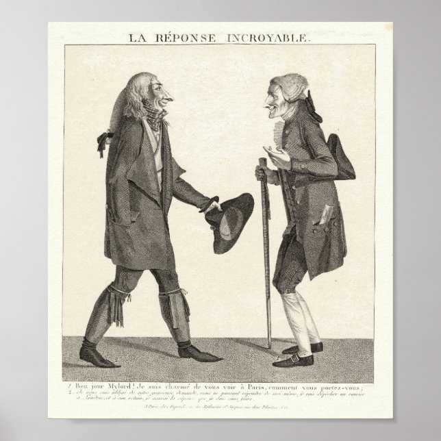 18th Cent Satire on Diplomacy Reponse Incroyable Poster (Front)