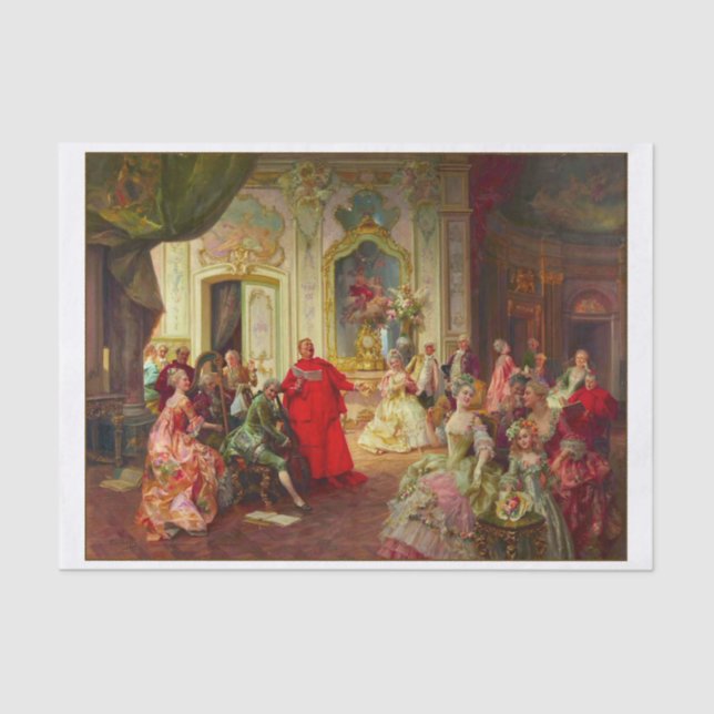 18th Century Elegant Gathering Motif Decoupage Tissue Paper (Front)