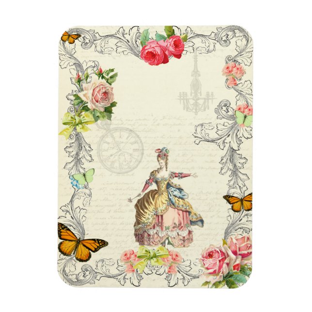 18th century fashion magnet vintage collage (Vertical)