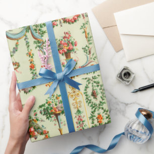 18th Century floral colourful pattern  Wrapping Paper