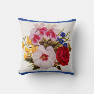 18th century flower bouquet flower arrangement cushion