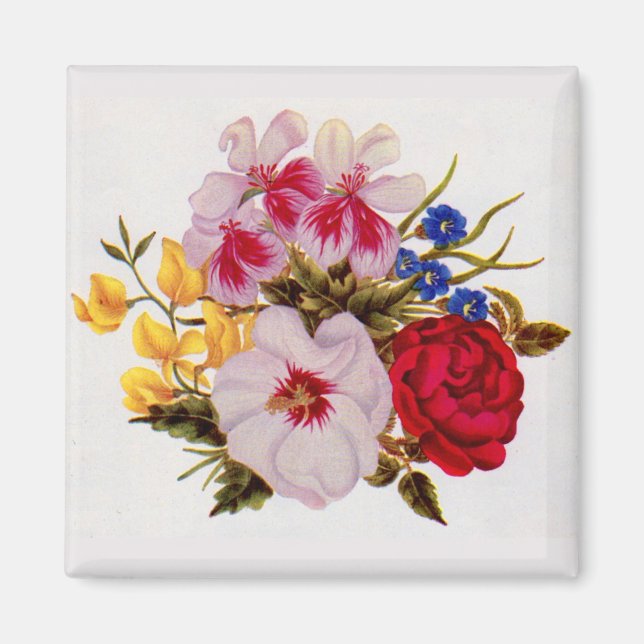 18th century flower bouquet flower arrangement magnet (Front)