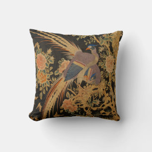 18th Century Japanese Pheasant Decor Pillow