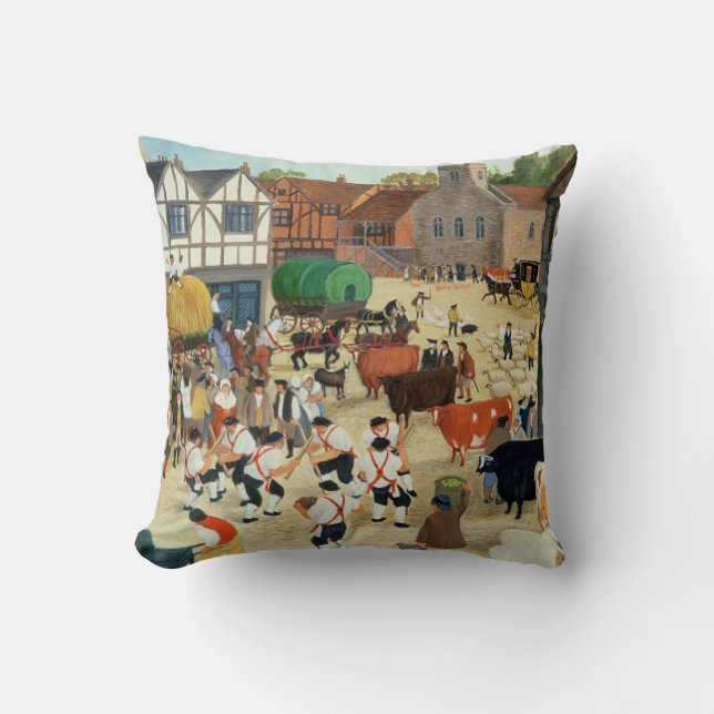 18th century Mayfair cattle market Cushion (Front)